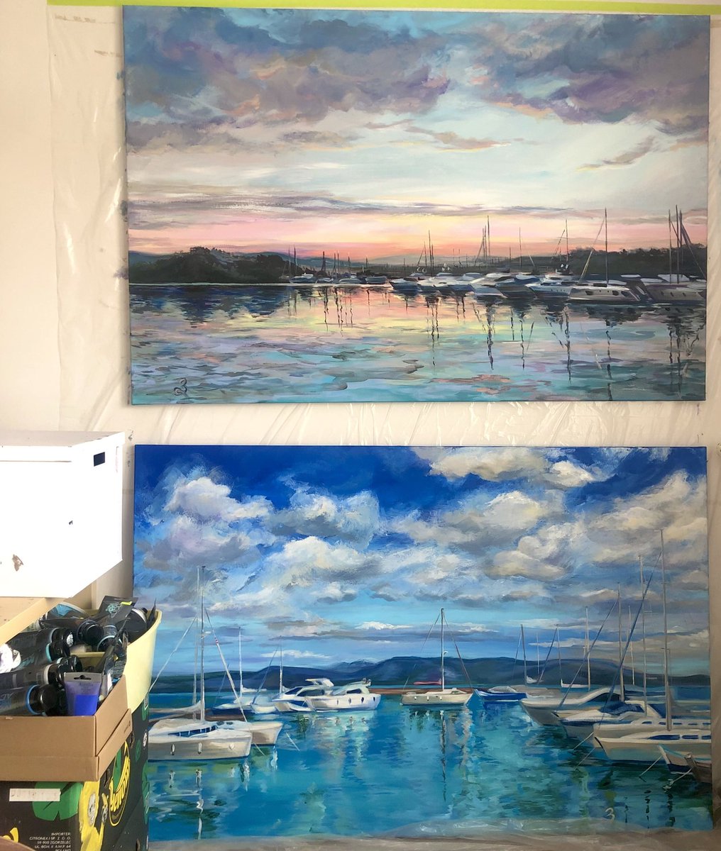 malirkaokamziku's tweet photo. Jump in colors or in #greek #sea Berth #benitses #corfu acrylic on canvas 1.5m x 1m #art #painter #painting #harbour https://t.co/y3i4E32lbd