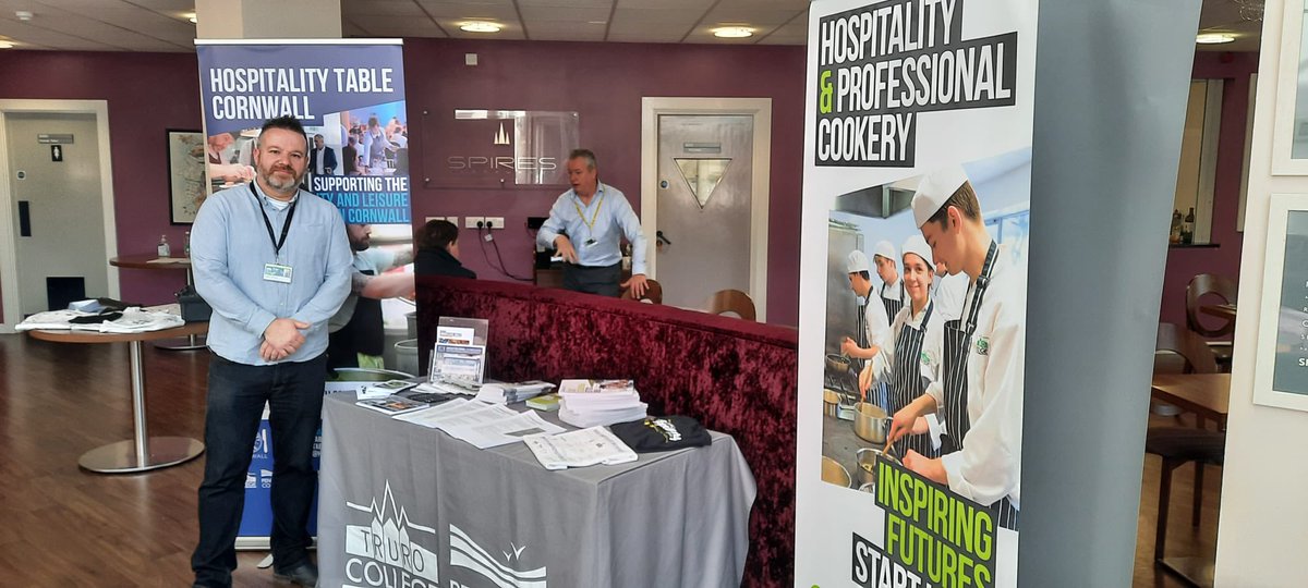 HospitalityTC's tweet photo. Come talk to the team at Truro College Open Day today. ☀️ The students have baked a delicious selection of cakes too! ☕️🤍 https://t.co/XXHReCEhoj