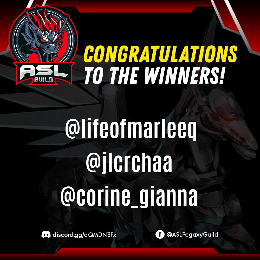 AslGuild's tweet photo. Congratulations to the Pegaxy Scholarship Winners, we wish you lots of First places.

@lifeofmarleeq 
@jlcrchaa 
@corine_gianna 

Follow us @AslGuild and turn on Notifications to stay updated for more Scholarship opportunities https://t.co/muYI90GQLf