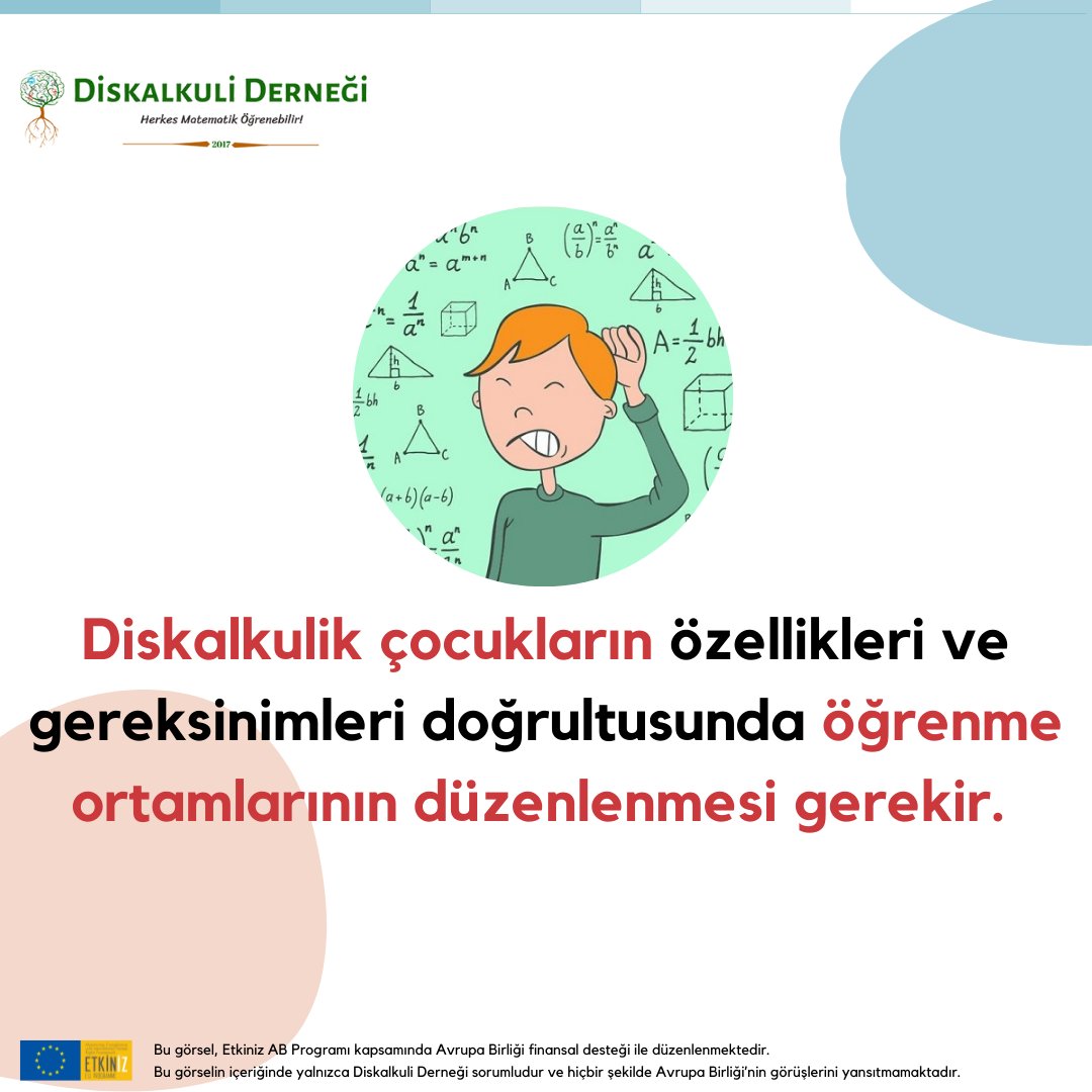 Diskalkulik çocuklar için ne yapılabilir❓

Diskalkulik çocukların özellikleri ve gereksinimleri doğrultusunda öğrenme ortamlarının düzenlenmesi gerekir.

Detaylı bilgi için👉🏻 diskalkulidernegi.org