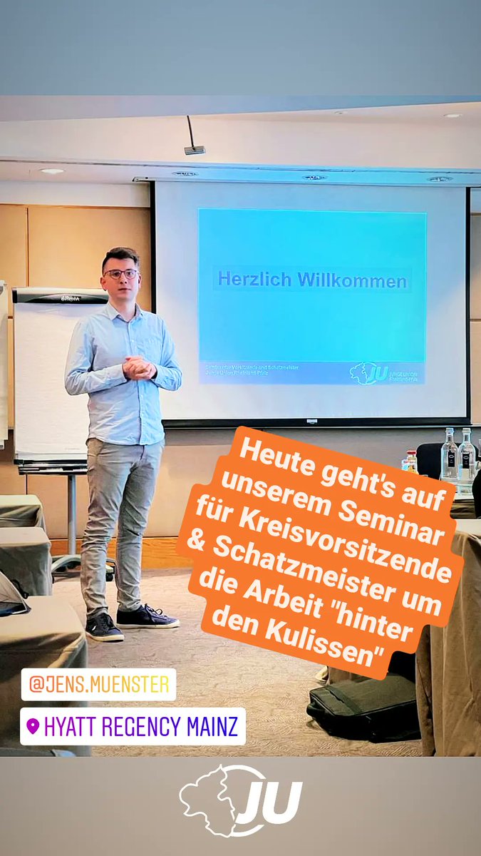 JURLP's tweet photo. Auf unserem jährlichen Seminar für Kreisvorsitzende & Schatzmeister gibt es spannende Vorträge zur bildungspolitischen Arbeit, Fördermitteln und politischen Kommunikation.
#JU #JungeUnion #JUrlp #Rheinlandpfalz #cdu #cdurlp https://t.co/FHxZZXXDZ1