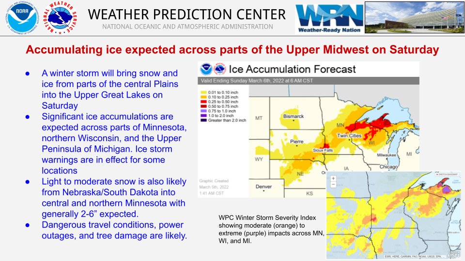 A storm will bring impactful winter weather from the central Plains to the Upper Great Lakes today with significant ice expected in some places. Winter and Ice Storm warnings are in effect across parts of Minnesota, northern Wisconsin, and the U.P. of Michigan. https://t.co/w1xDIrOEK5