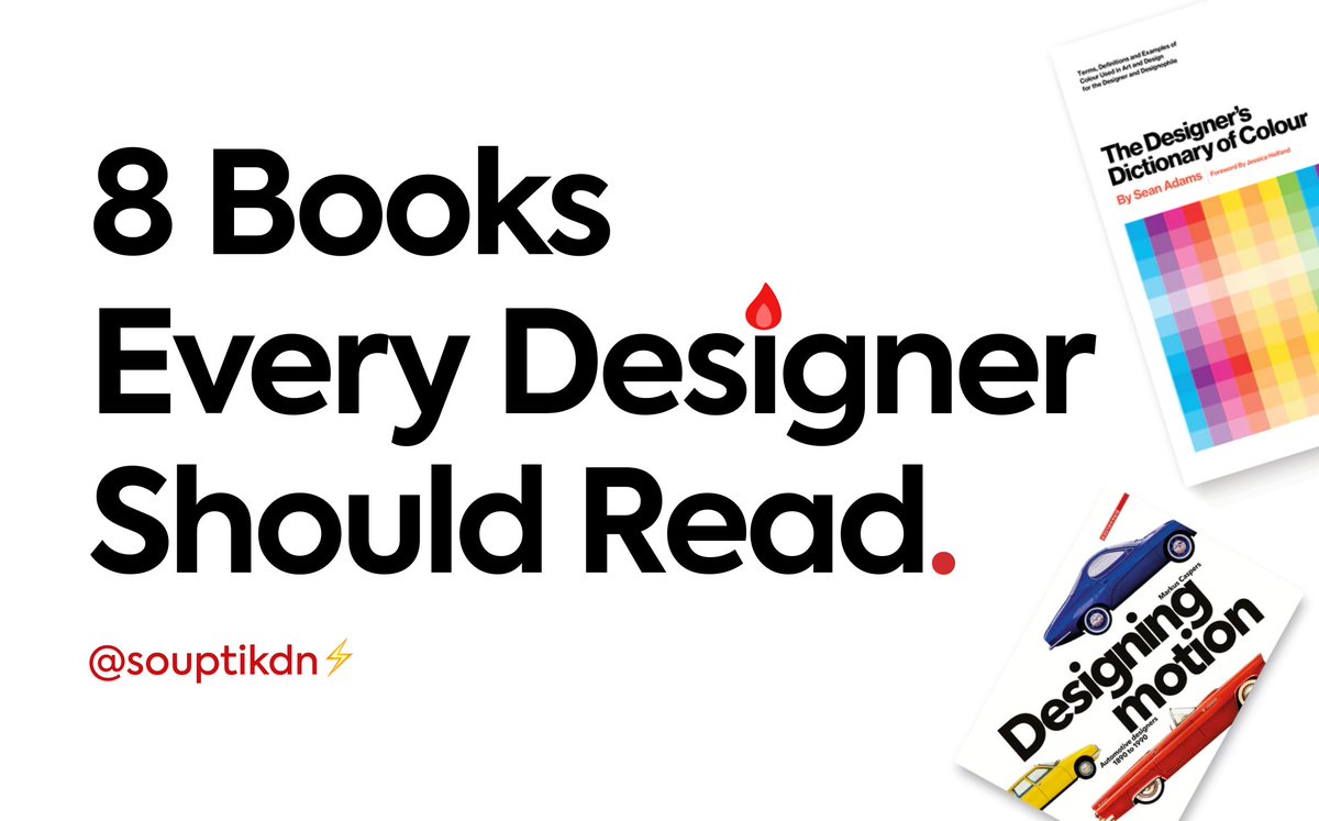 souptikdn's tweet photo. 8 Books Every Designer Should Read 😲

A Thread 👇 https://t.co/nbakM5J9pj