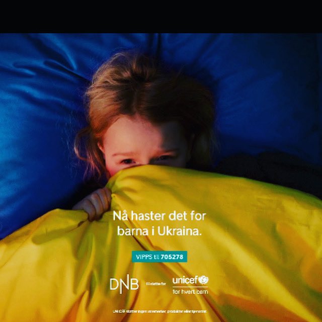 ainainoslo's tweet photo. Nå haster det for barna i Ukraina. Vipps til 705278 for å være der for dem. UNICEF er der med dem. https://t.co/76rjCBfuyO