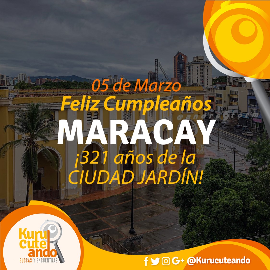 #KuruCelebracion (05/03) #Maracay Maracay está de aniversario, 321 años de su fundación. Es un gran día para homenajearla… pero no es suficiente. Todos los días debemos hacer esfuerzos para que desde la trinchera que tengamos, hacer que la ciudad sea mejor.🔍#5Mar <a href="/andrearochap/">Andrea C Rocha P</a>