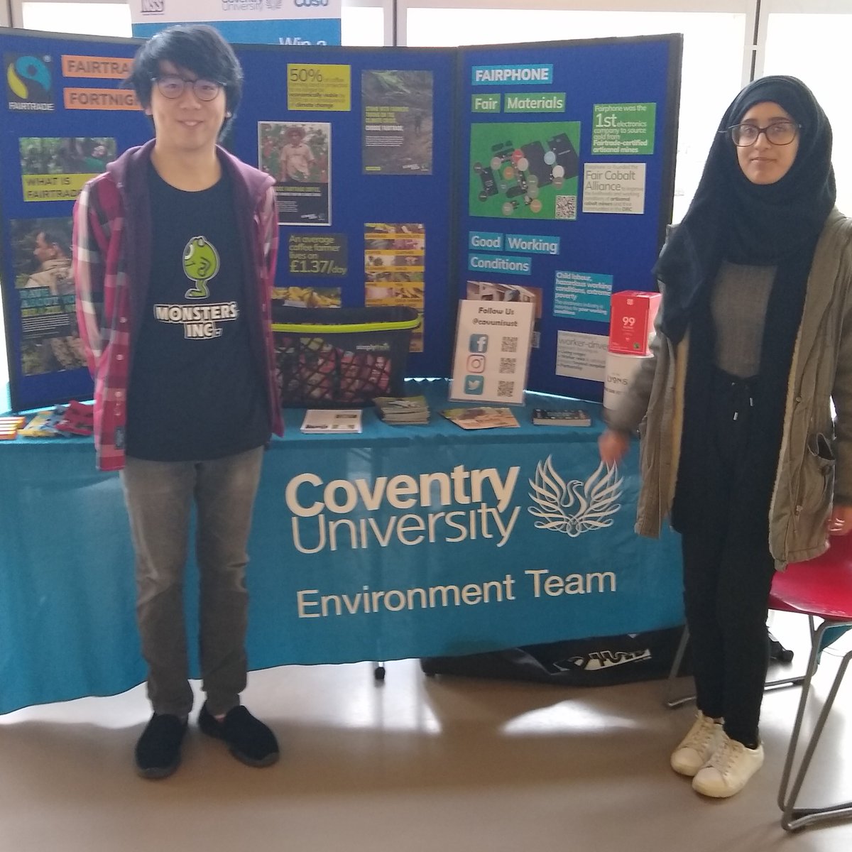 CovUniSust's tweet photo. What a fab #FairtradeFortnight at #CoventryUniversity! If you missed out don't worry more #Fairtrade will be at The Sustainability Fair 10am-3pm Tues 8th Mar, The Hub or let us know your opinions in this survey! https://t.co/BIq6gYn3bE #WeareGreen #GreenWeek2022 #ThisIsCUSU https://t.co/2ZOaITbDij