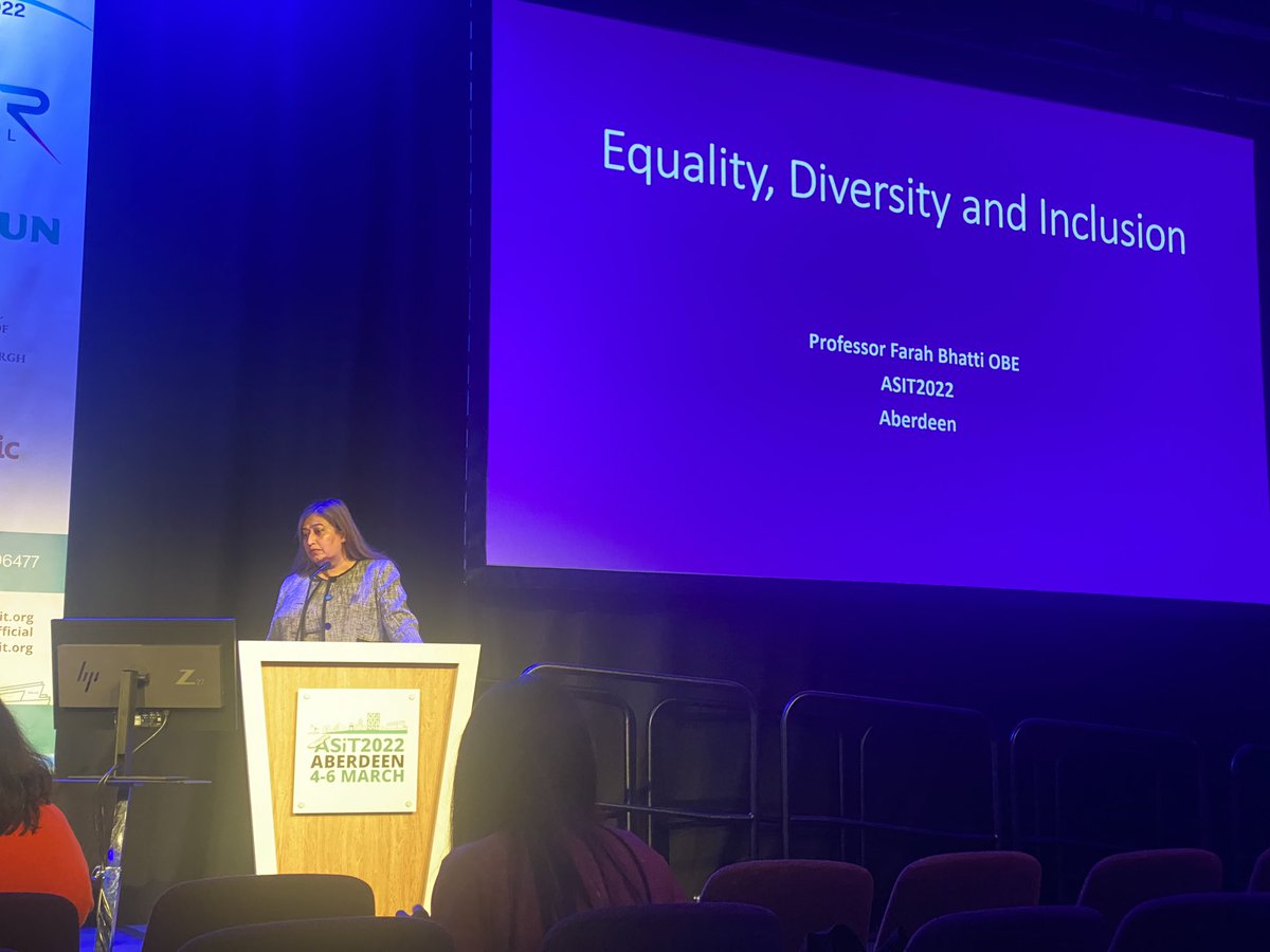 Excited to hear Prof Farah Bhatti’s thoughts on equality, diversity and inclusion. Fantastic to see this topic front and centre in the main stage at #ASiT2022 <a href="/RouleauxClub/">Rouleaux Club</a> <a href="/ASiTofficial/">ASiT</a>
