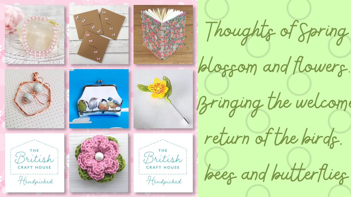 We are thinking of Spring with these lovely cards and gifts from my <a href="/BritishCrafting/">BritishCraftHouse</a> teamies L-R <a href="/ooakgifts/">Ooak Gifts</a> @croftscrafts <a href="/BooksBySueDay/">Handcrafted Books by Sue Day</a> <a href="/DanglesJeweller/">Dangles</a> <a href="/lisasteeddavey/">Lisa Steed Davey</a> @odesiamay and me <a href="/rainbowsnmore63/">Gill Wootton</a> #tbchboosters #tbchcollage