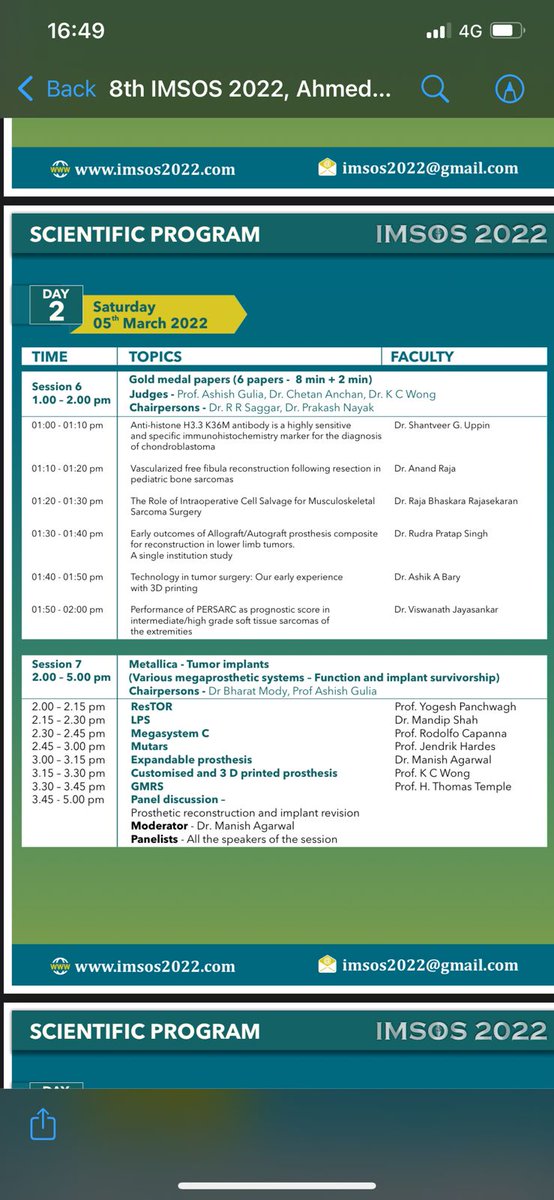 docgulia's tweet photo. Join in for the upcoming sessions for the day. #Imsos 2022
@docyogi1 @DrAkshayTiwari1 https://t.co/y9wZEYC7oO