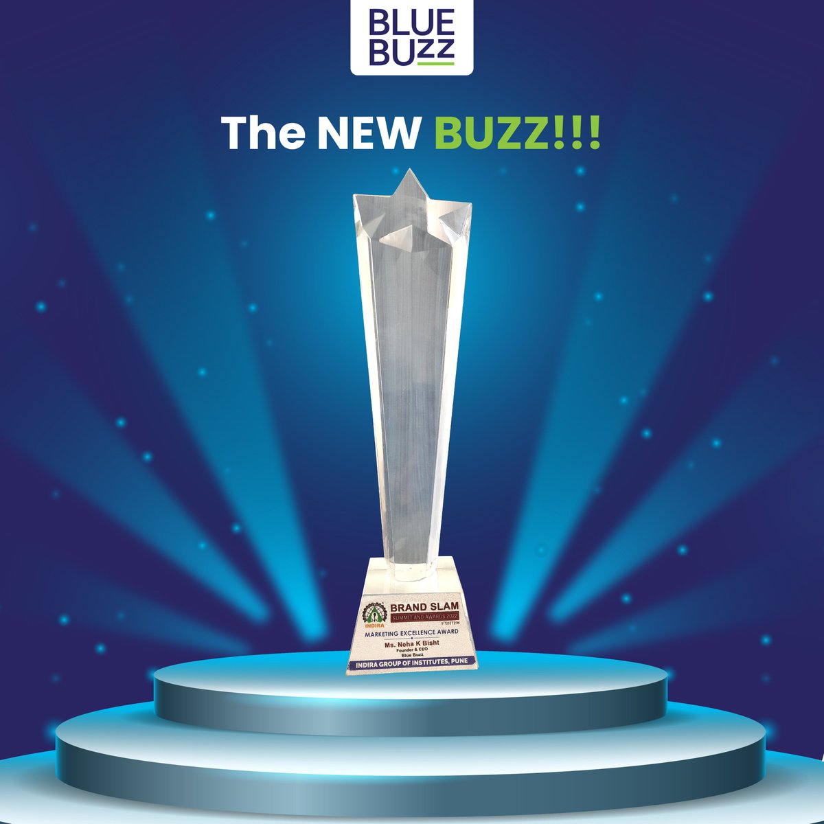 BlueBuzz6's tweet photo. Neha K Bisht, our Founder, and CEO won the Marketing Excellence Award at the Brand Slam Summit Awards 2022. ๐ฅณ Looking forward to more such accolades as we keep creating memorable BUZZ ahead๐๐ป
#BlueBuzz #BuzzMakers #BrandSlam #MarketingExcellenceAwards #SocialMedia #PR #Branding https://t.co/uIsI7jvmdY