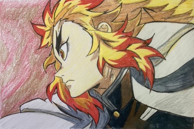 せいな🌊さんがTwitterに投稿した煉獄杏寿郎(鬼滅の刃)のイラスト。