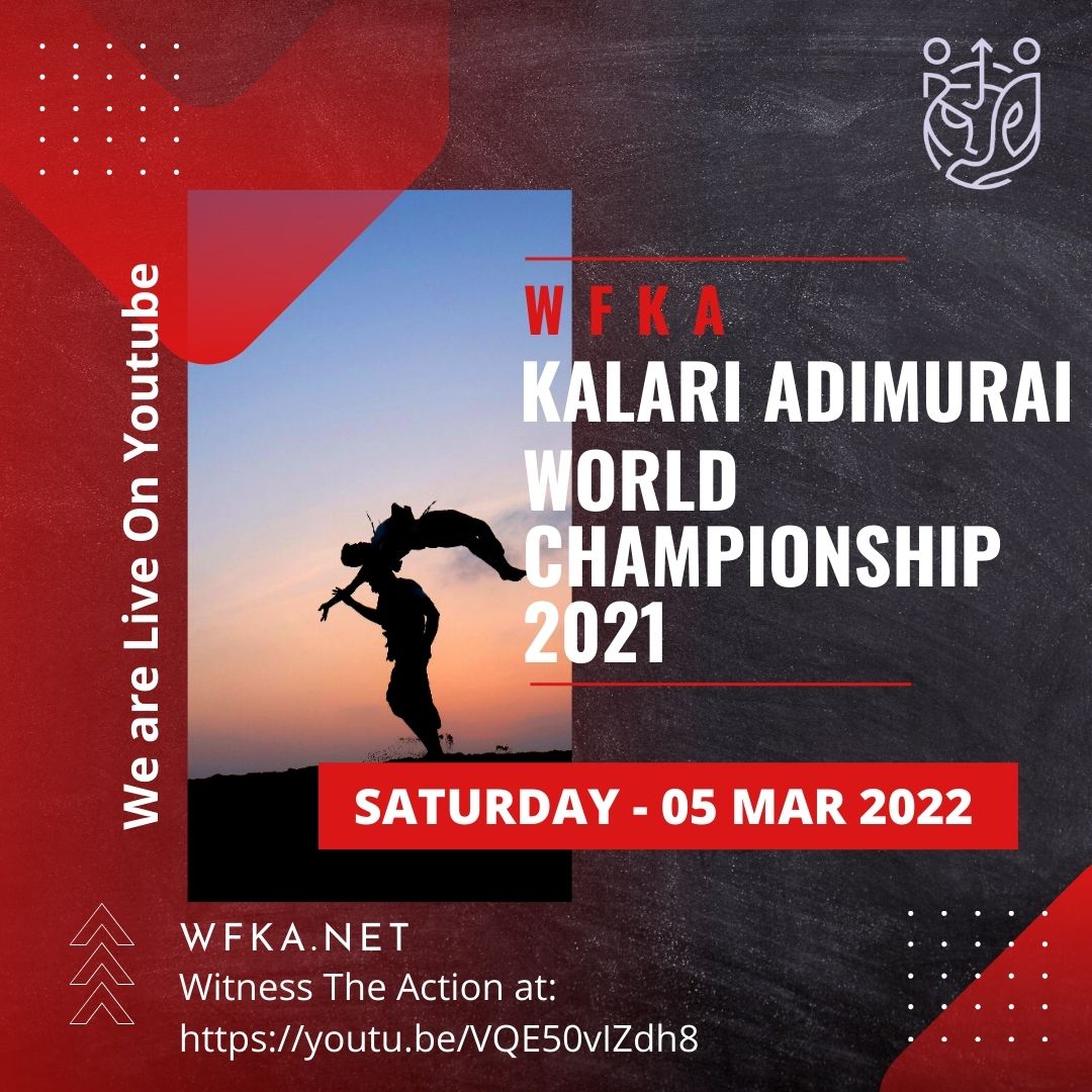 KalariAdimurai's tweet photo. Join us with the massive event, #WFKA #KalariAdimurai "World Championship 2021" 🏆

Live at our YouTube channel!

Live Link: https://t.co/S2T1hEiu90 https://t.co/rE418O5o8L