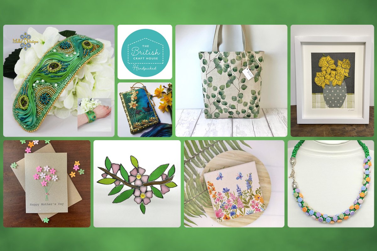 These gorgeous Spring Time/Mother's Day gifts can all be found on The British Craft House website <a href="/BritishCrafting/">BritishCraftHouse</a>  #tbchteamcollage #gifts
<a href="/MollyGDesigns/">MollyG Designs</a>  @EMBROIDEREDbyPauline <a href="/katymason32/">Katy Mason Designs</a> <a href="/HancoxTextile/">Louise Hancox Textile Artist</a> <a href="/TJDesignsUK/">tjdesignsuk</a>  <a href="/LymelightGlass/">Lymelight Glass Studio</a> <a href="/SincerelyLois/">Sincerely Lois</a>  <a href="/CamillaWhybrow/">Jewellery by Camilla</a> #UKGiftAM