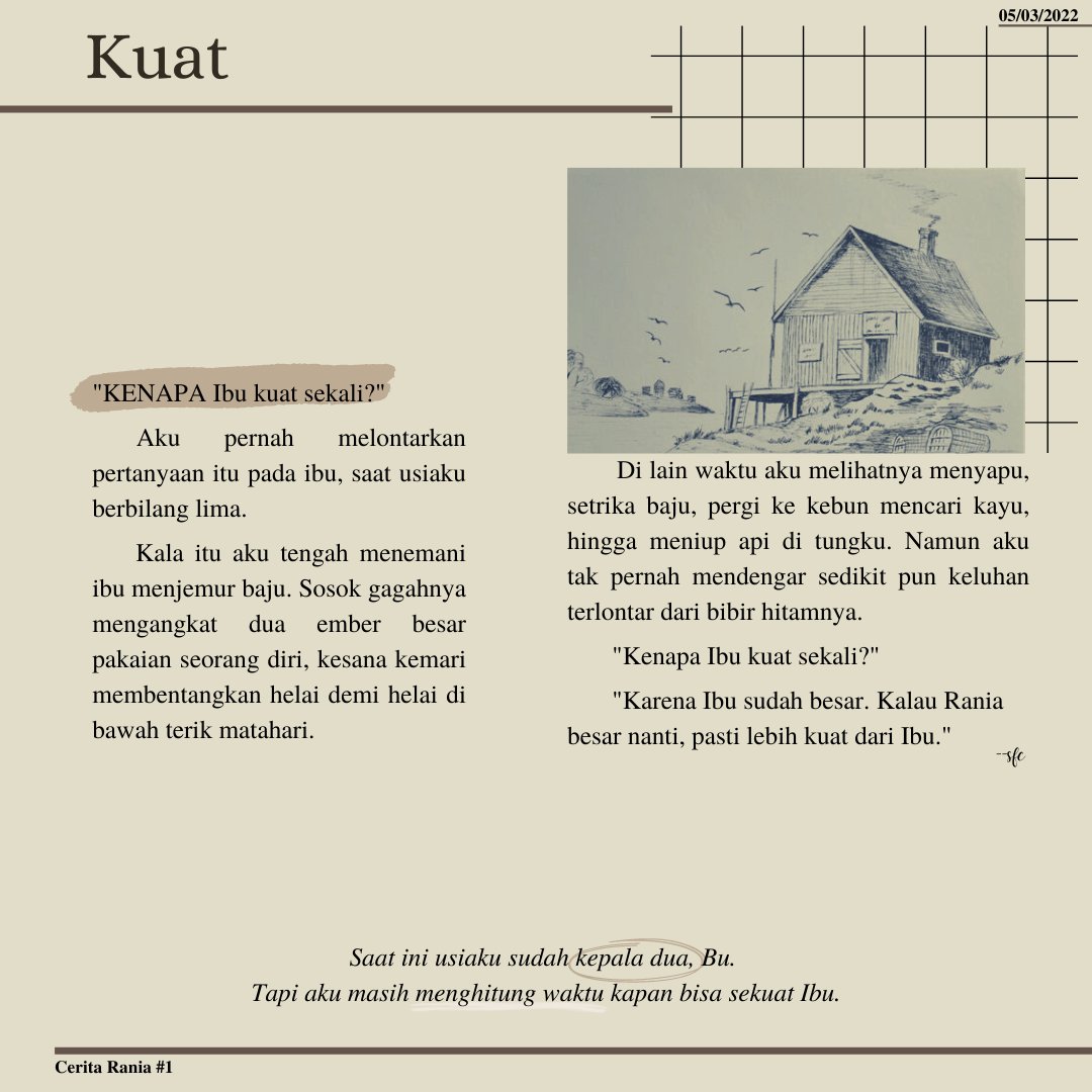 literarybase's tweet photo. Karya | "Kenapa Ibu kuat sekali?" https://t.co/SKqcG4FpSb
