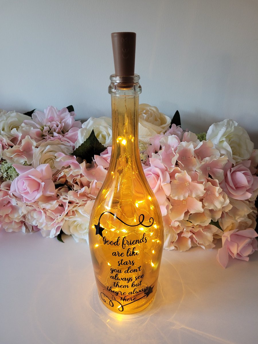 BoozeUsed's tweet photo. New in my etsy shop, orange glass bottle light with choice of fairy lights. 
https://t.co/PTDdsXca7t
#MHHSBD #bottlelight #prosecco #fairylights https://t.co/4NvvnPm1rb