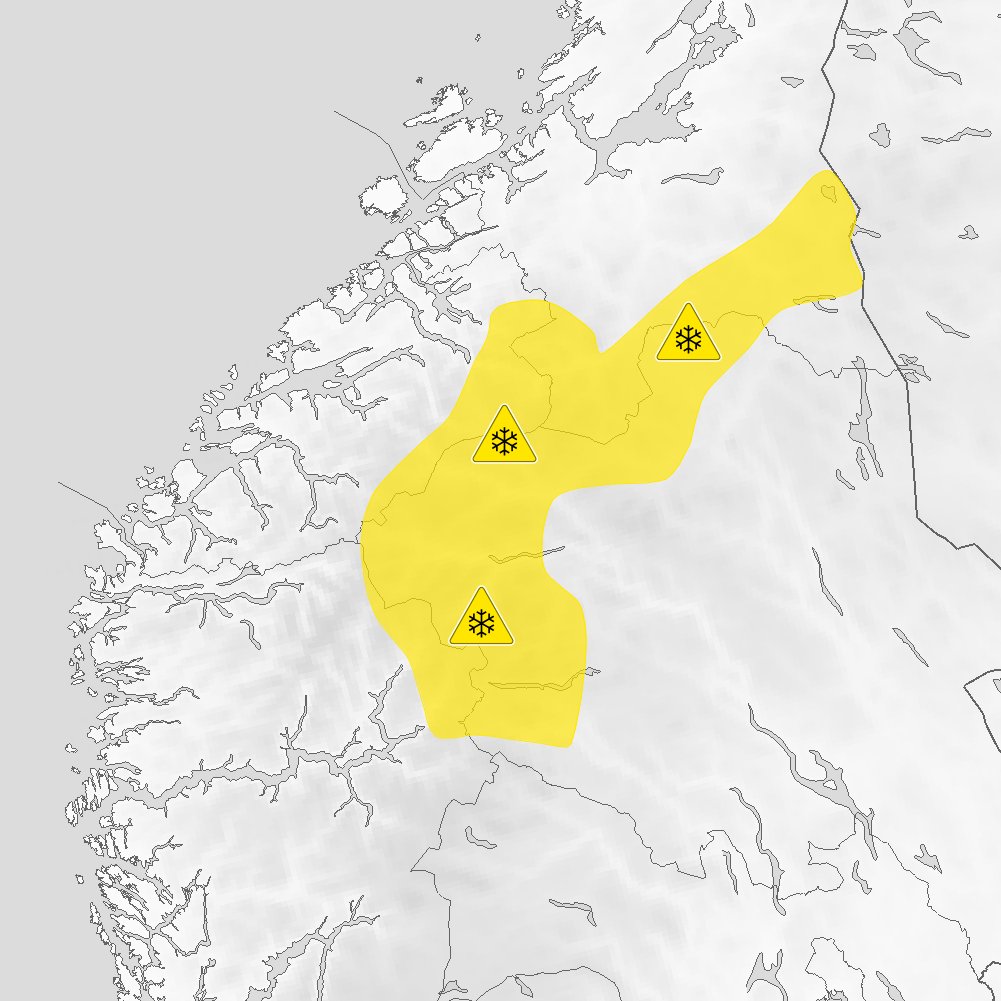 Meteorologene's tweet photo. Vi har sendt ut farevarsel for fjellet i Sør-Norge, fra Jotunheimen og nordover⚠️
Det er fare for snøfokk søndag, på grunn av snøbyger og sterk vind fra nordvest🌬️❄️

Hold deg oppdatert på https://t.co/Nvh0iVgDs8 https://t.co/XRYHYGuK9J