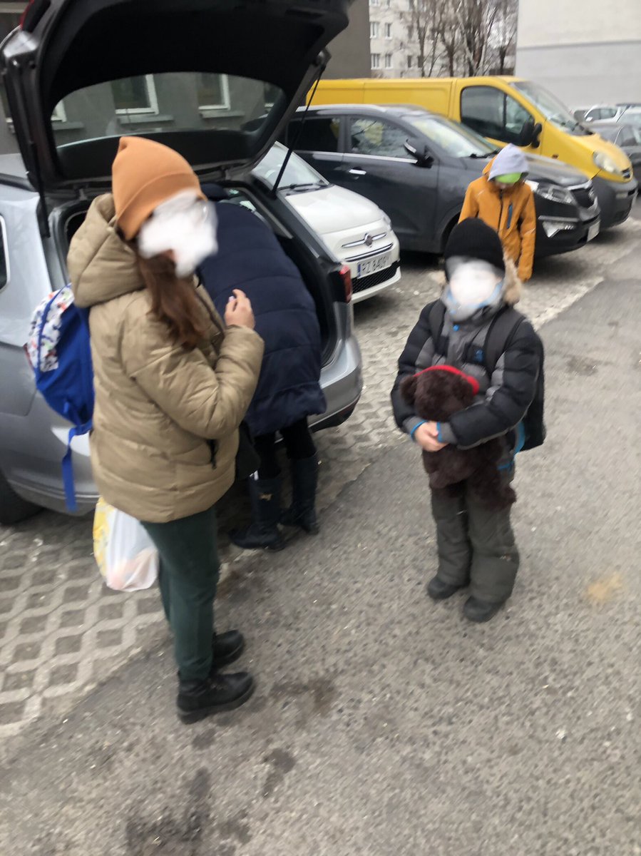 jaseman38's tweet image. First passengers in the Passat arrived  at friends in Stalowa Wola, 150km from Medyka. Mum, Sister &amp;amp; the 2 boys. Demolished my white Kitkats, left a 1* review on my driving 😂 trying to be light hearted… 4 days travel to get to this point, husband stayed to fight.