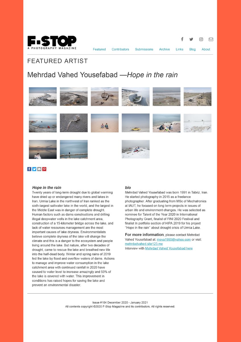 mehrdad_eth's tweet photo. This project has been published in international magazines:
Featured artist of F.STOP Magazine in portfolio Issue #104 December 2020 - January 2021 (Chicago-USA) 2020
Published in Vogue Magazine as #CreateCOP26 winner https://t.co/XXCpMiicCp