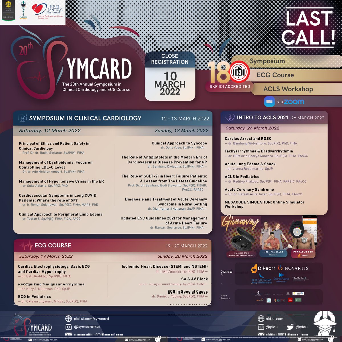 pldfkui's tweet photo. [20th SYMCARD]
LAST CALL! Dapatkan tiket MAIN EVENT THE 20TH SYMCARD dengan total 18 SKP IDI sebelum registrasi ditutup tanggal 10 Maret 2022.
#PLDUI https://t.co/UiHcDXgXF2