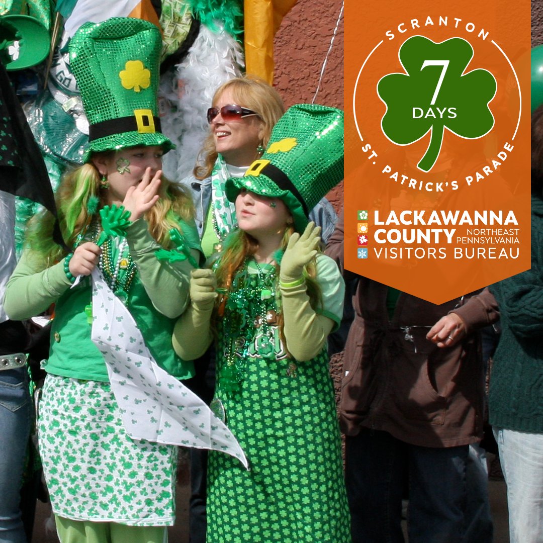 VisitLackawanna's tweet photo. 𝟳 𝗗𝗔𝗬𝗦 💚 until you create memorable moments with your lads and lasses! Tag your Parade Day buddy in the replies! ⬇️👯‍♀️ #VisitLackawannaPA 

☘️ 𝗦𝗔𝗧𝗨𝗥𝗗𝗔𝗬 • 𝗠𝗔𝗥𝗖𝗛 𝟭𝟮, 𝟮𝟬𝟮𝟮 ☘️
🇮🇪 https://t.co/2wfvJ08444

#scrantonparadeday #scranton #stpatricksparade https://t.co/C8a1ygXuGH