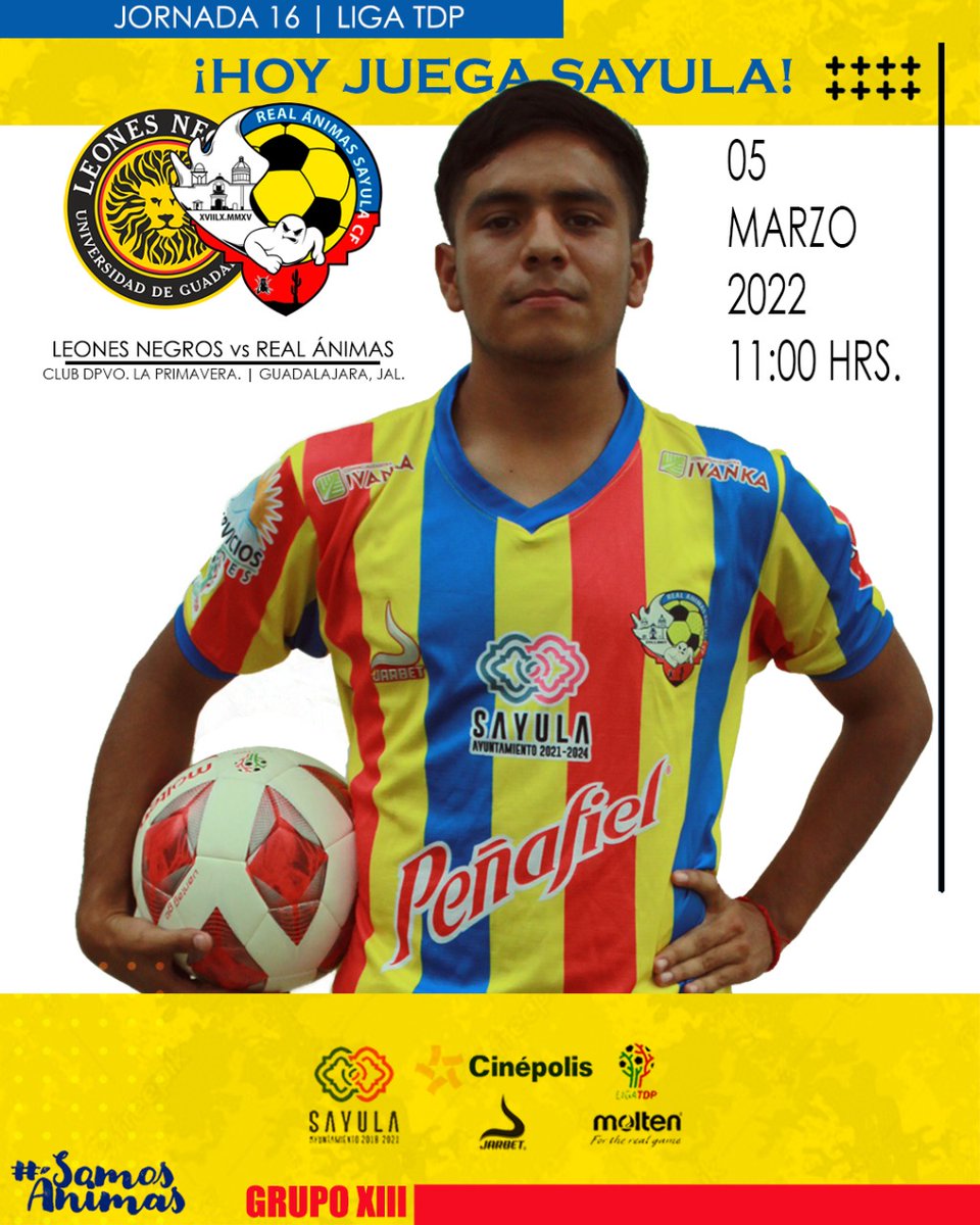 animassayula_mx's tweet photo. 🗣¡Hoy juega Sayula!
¡Hoy juegan las Ánimaaaaaas! 👏

¡Vamos por los tres puntos a Guadalajara! 👊👻

#SomosAnimas💛 
#SomosElReferenteDelSurDeJalisco⚽️👻 https://t.co/4yPLTJ1xVB