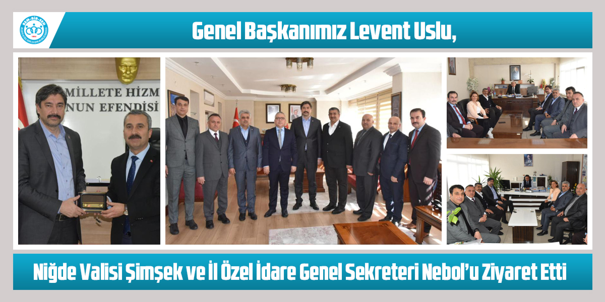 Bem_Bir_Sen's tweet photo. Genel Başkanımız Levent Uslu, 

Niğde İl Başkanımız Ergün Yılmaz ve İl Yönetimimiz ile birlikte

Niğde Valisi Yılmaz Şimşek ve
Niğde İl Özel İdare Genel Sekreteri Ali Nebol’u ziyaret etti. 

@NigdeValiligi
@YSimsek07
@01Nebol
@ergunyyilmaz51

Detaylar⤵️
https://t.co/xkugVYv9kf https://t.co/TVdRuyDiKF