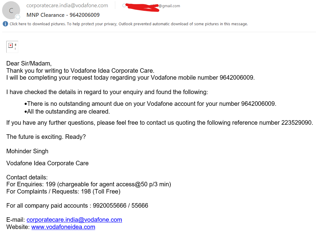 youmaynahito's tweet photo. @ViCustomerCare Clearance mail from the vodafone.

And the legal notice received from vodafoneidea, please look into this asap. https://t.co/vS1f974pFM