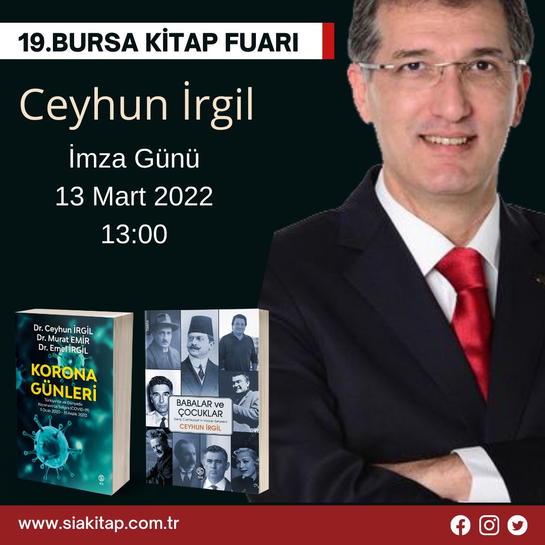 siakitap's tweet photo. 📢 Ceyhun İrgil,
19. Bursa Kitap Fuarı'nda...
Tüm kitapseverleri bekliyoruz.
@ceyhunirgil #BabalarveÇocuklar #KoronaGünleri #SiaKitap #BursaTüyapKongreMerkezi #Buttim https://t.co/LkC1UzaXM8