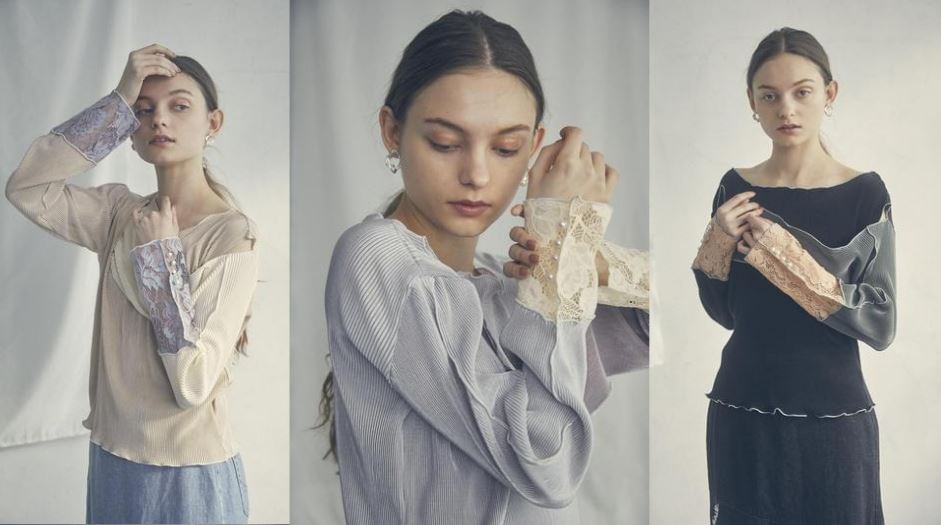 PrivevePress's tweet photo. 新色 PALE BLUEも加わり、本日より3色展開で販売の THE PLEATS MELLOW TOPS👕着心地も体型カバーも女性らしさも斬新さも全てを叶える新作は着回し力も万全👑！素敵な配色やパールをあしらった繊細なレースカフスは要チェック👀
https://t.co/kQiHBga8YS
#priveve #金光みり愛 #トップス #プリヴェヴェ https://t.co/o3Mw2JO9DY