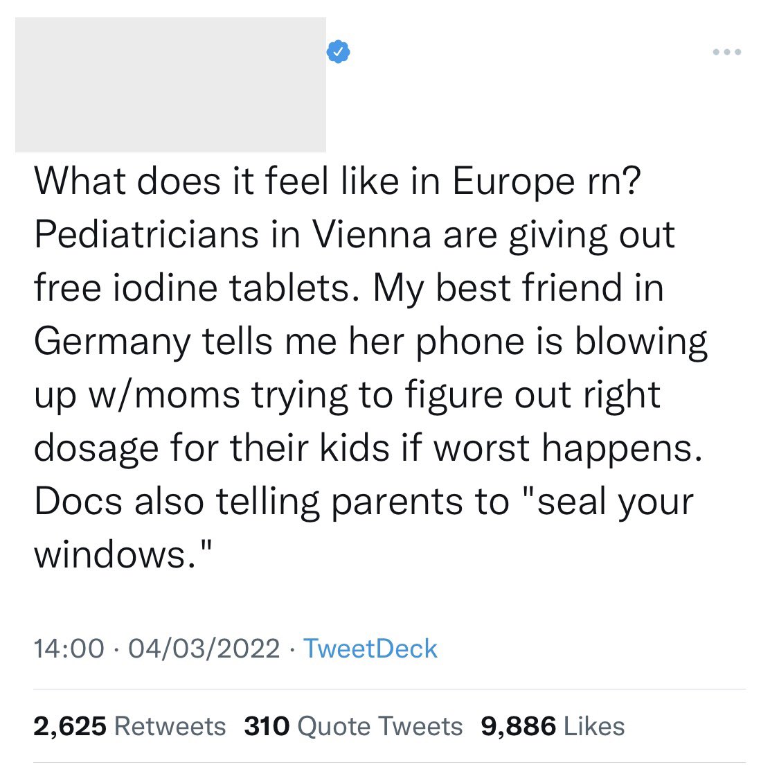 This is a trend I first really noticed with Covid, but the amount of hyperbolic, alarmist nonsense being spread by Americans about the situation in Europe is mindblowing.

Perhaps this is true for a few dozen people, but it's absurd to frame it as "what it feels like in Europe".