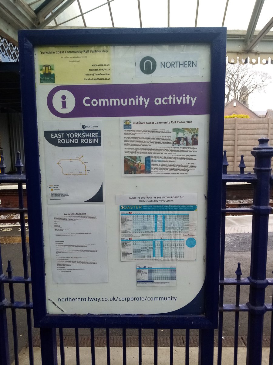 YorksCoastlines's tweet photo. With #Scarborough #Filey and #Bridlington on the #WoldsCoastline, we have numerous holiday parks and with seasonal buses now serving these locations. Been out putting up #Coaster13 and #Coaster14 timetables at #Bridlington and #Filey railway stations
#IntegratedTransport https://t.co/MluTuVTs9p