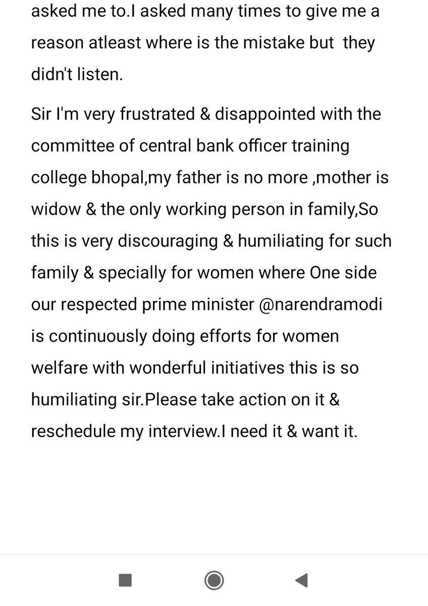 poojaawasthiom's tweet photo. Respected Sir ,IBPS chairman @RajKiranRaiG ,@nsitharaman 
Sub- Rejected by central bank officer training college bhopal without any valid reason for the Ibps So AgriculturaL field officer (scale-I) post interview.
Sir,I POOJA AWASTHi continued... @narendramodi @FinMinIndia https://t.co/mcsZhdjkJ0