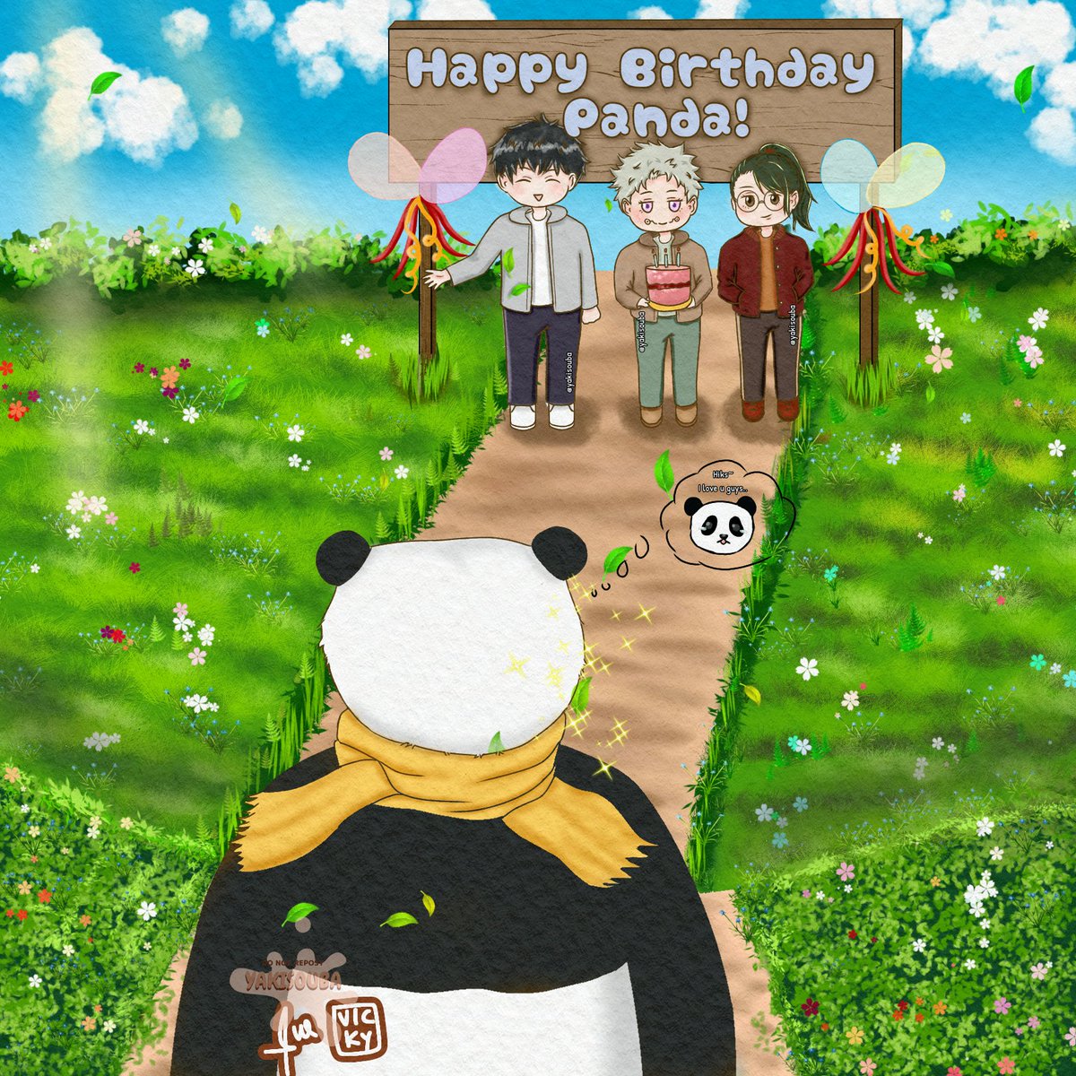 yakisouba_'s tweet photo. Happy Birthday Pandaa~ ๐ผ๐
Ayo guys jgn lupa kasih kado ke panda ๐
*coba2 art style lain heuheu :3
#ใใณใ่ช็็ฅญ2022 #JujutsuKaisen #HappyPandaDay #JJK #jjkfanart https://t.co/nyvTP72AXl