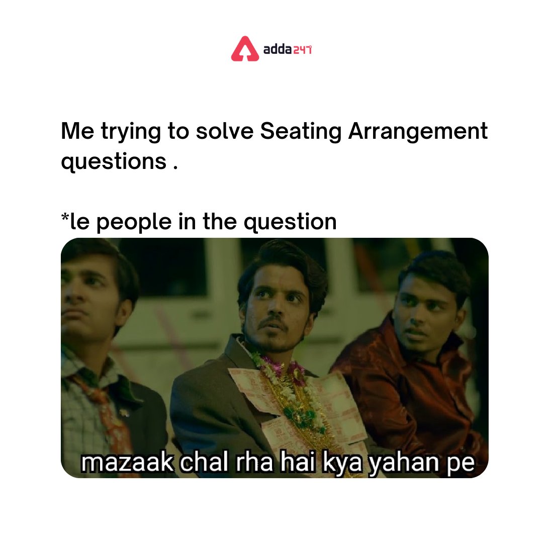 adda247live's tweet photo. ❌ Unable to adjust?? Try Adda247 and get easy tips and tricks to solve your reasoning questions.
Like and Retweet
#sundayvibes #Memes #bankingtrivia https://t.co/0Sz2JTedfi