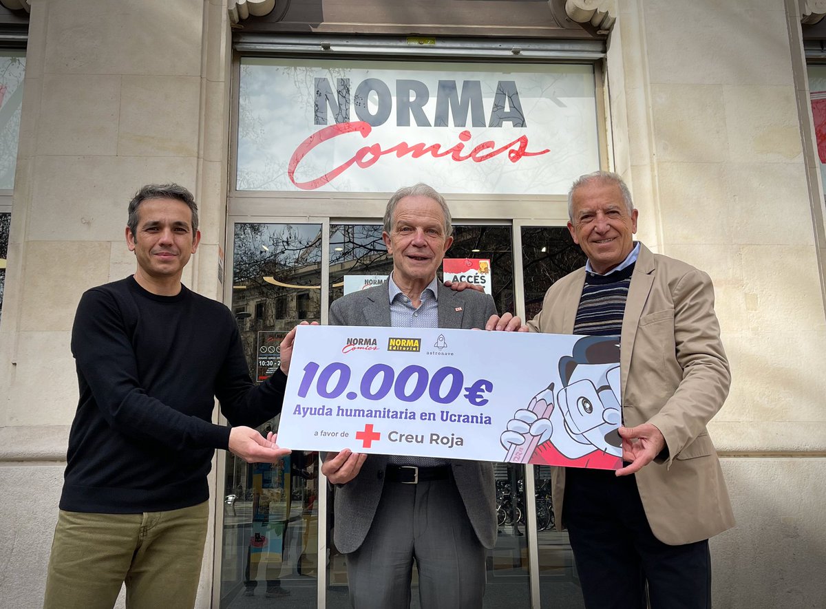 Hoy celebramos el #DíadelCómic pero no podemos olvidar que muchas personas vuelven a sufrir la barbarie de la guerra. Por eso hemos hemos hecho este donativo a Creu Roja en nombre de todo nuestro equipo. ¡Gracias a todos nuestros lectores por hacerlo posible!