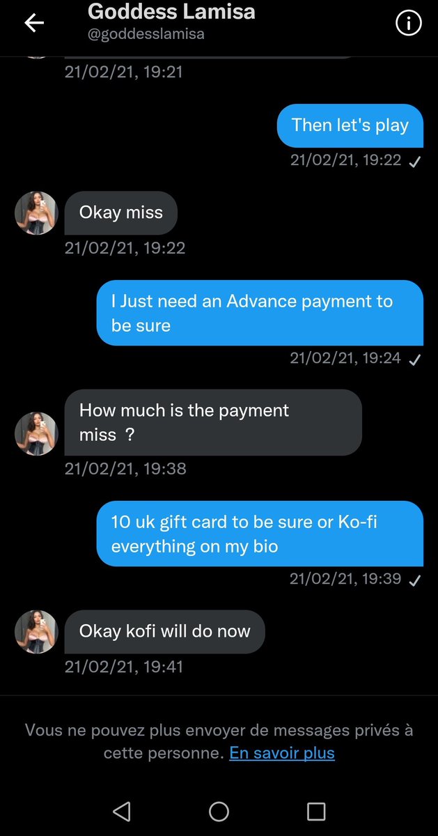 bratyscamer's tweet photo. 10 is too expensive for à beta ofc we know the story isn't it @goddesslamisa what à clown 🤡  #catfishfindom https://t.co/0u0GuB3Mph
