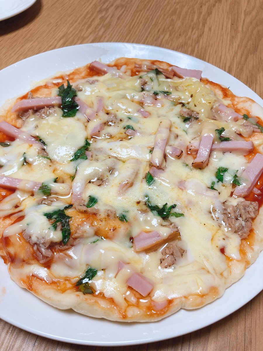 sn_sn128's tweet photo. ピザ作ったよ🍕
なんと30分あればアツアツが食べれるよ〜
レシピは私のインスタに投稿しました❗️ https://t.co/1totuD4HPT