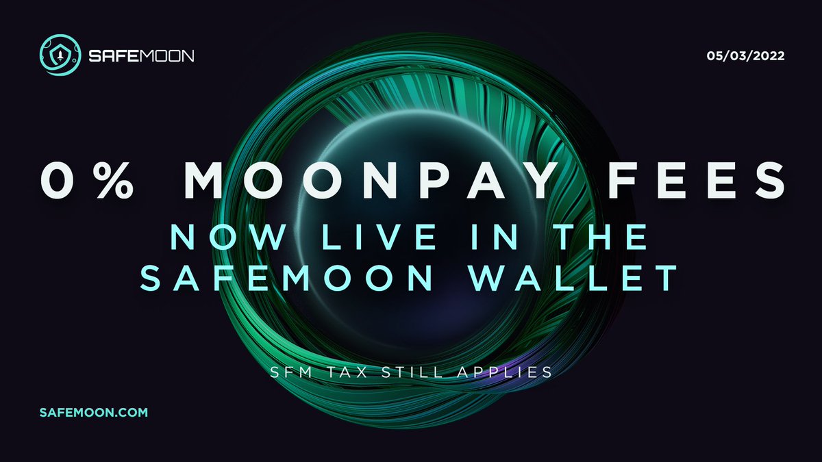 You can now get 0% payment processing fees when using <a href="/moonpay/">MoonPay 🟣</a> until the 19th of March🎉

Thank you #moonpay for helping us deliver this birthday gift to the #SAFEMOONARMY 🎁

Get the #SAFEMOONWALLET now: safemoon.com/products

#SAFEMOON tax still applies.