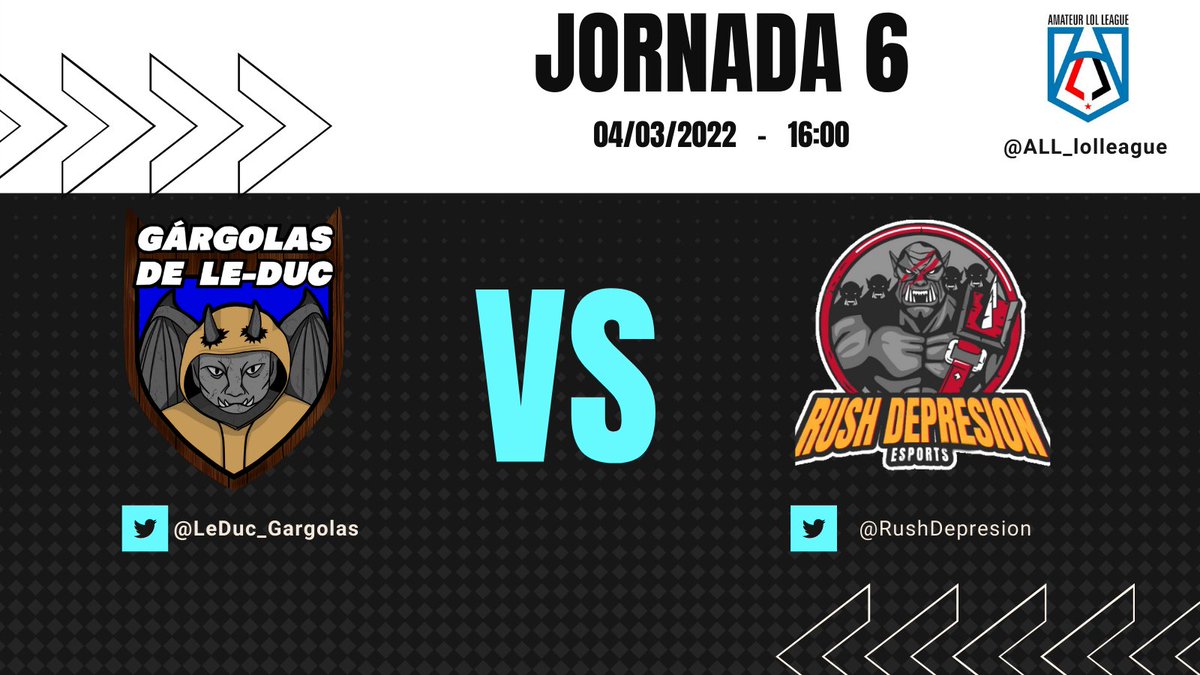 LeDuc_Gargolas's tweet photo. Día de partido!
Jornada 6 de @ALL_lolleague !
Seguimos invictos!!!
vs @RushDepresion https://t.co/KRElz0rVHg