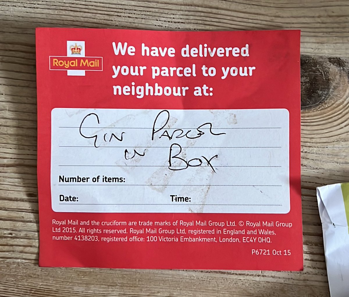 SamuelHibbs's tweet photo. The @RoyalMail postman knows us well! https://t.co/tKtQvutVfL