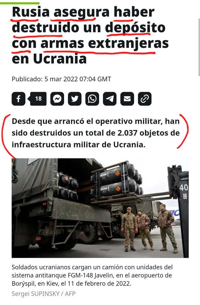 WalterDossier's tweet photo. RUSIA
Zonas controladas 10
Destruidos
DepósitoArmasExtranjeras 1
Edificios 2037
ControlComunic 71
DefAntiaérea S300 BukM1 Osa 98 
Radares 61
Tanques, blindados 708
LanzaCohetesMúltiples 74
UnidadesAutomóvil 505 
AtilleríaMorteros 261
Drones 56
Aviones en tierra 66
En el aire 16 https://t.co/kVcuE03c9A