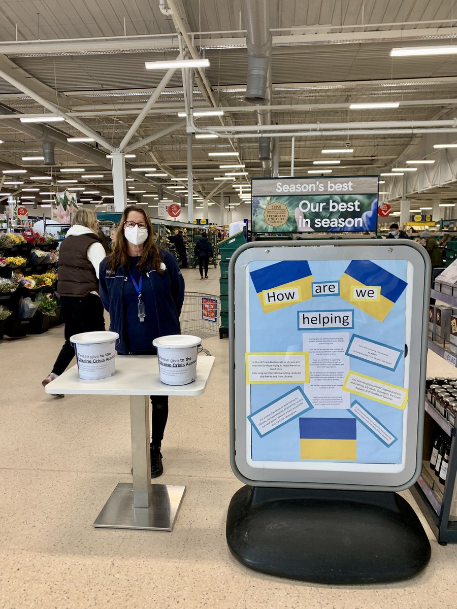 In store at Tesco Abbeydale this weekend we will be doing a bucket collection in aid of the <a href="/BritishRedCross/">British Red Cross 🧡</a> Ukraine Crisis Appeal to help support with immediate funds. We encourage all of our customers &amp; colleagues to get involved 💛💙 #Sheffield