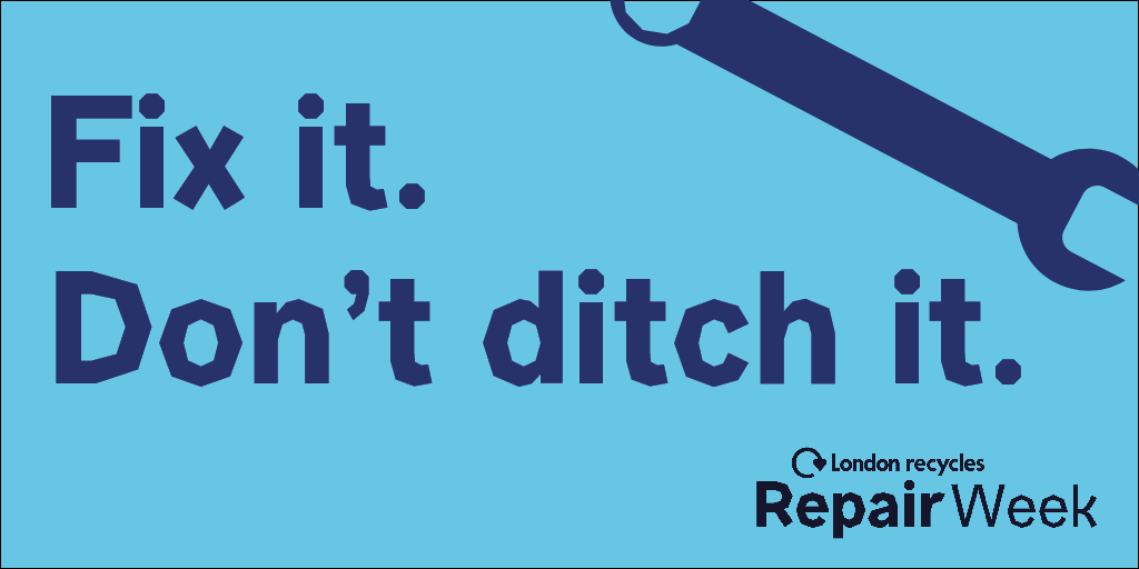 LondonRecycles's tweet photo. 🔧Are you ready for Repair Week?

🧵 Itching to fix some stuff? Join us for #RepairWeekLDN to learn new #skills and find #LocalRepairHeroes! 

Click here for more info>> https://t.co/I86PAKBEyQ

#FixItDontDitchIt #circulareconomy https://t.co/upilsb5JNS