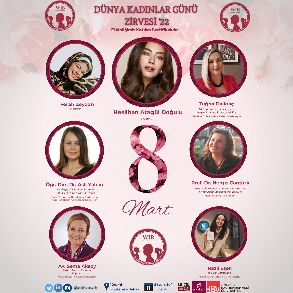 ahbvuwib's tweet photo. Dünya Kadınlar Günü Zirvesi'22 ile karşınızdayız🤩 8 Mart Salı Günü saat 12.30'da İ.İ.B.F 100. Yıl Konferans Salonu'nda gerçekleştireceğimiz etkinliğimizde sizleri de aramızda görmeyi çok isteriz🌸
-Katılım formuna profilimizdeki linkten ulaşabilirsiniz🌟 https://t.co/JuhS9qayLN