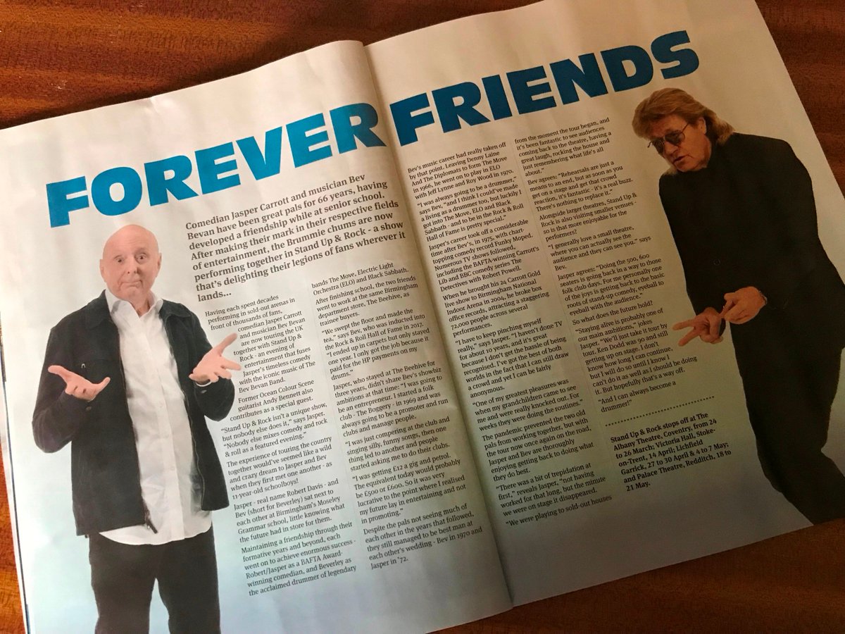 Forever Friends - great interview with Jasper and Bev <a href="/WhatsOnWarwicks/">Warwickshire What's On</a>.  Tour starts Monday in Chatham. Midlands dates 24-26 March <a href="/albanytheatre/">Albany Theatre</a> Coventry; then from April at Victoria Hall Stoke, Lichfield Garrick, Palace Theatre Redditch jaspercarrott.com/tour-dates