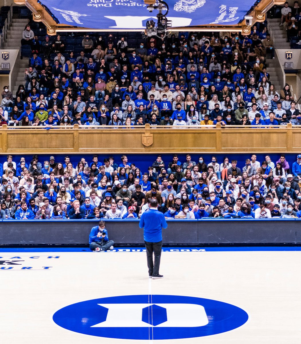 DukeATHLETICS's tweet photo. Last night in Cameron 😈

#CoachK https://t.co/2okReOmuxA