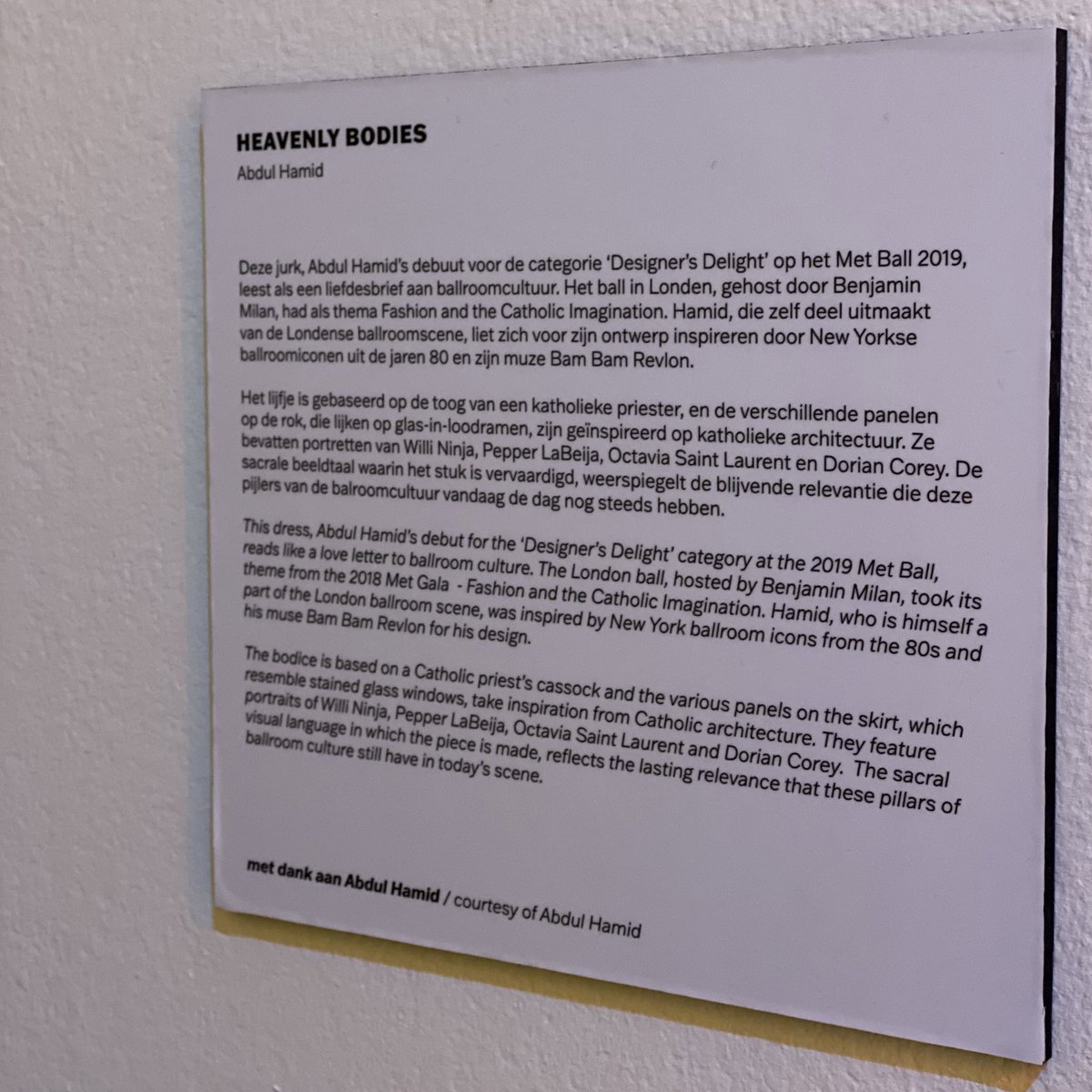 rafeuddin_'s tweet photo. A very proud little brother. I finally got to see my brother’s gown in person, a celebration of the history of ballroom culture, exhibited at the @kunsthal in Rotterdam. https://t.co/IwO3bQUpiL