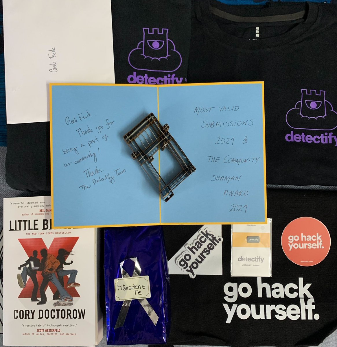 DhiyaneshDK's tweet photo. Thanks a lot @detectify for sending me this Amazing Swag Pack !!!
1. Most Valid Submissions Award 2021
(107 valid modules < in a year)
2. The Detectify Community Shaman Award 2021
#detectify #bugbountytips #crowdsource #gohackyourself https://t.co/aEojNvdCnb