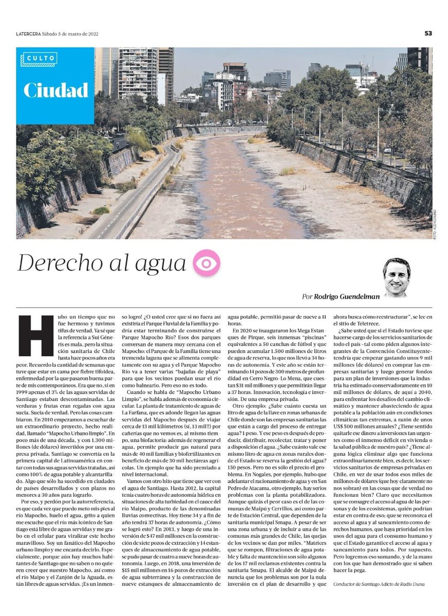 AndessChile's tweet photo. “¿Tiene alguna lógica eliminar algo que funciona extraordinariamente bien, es decir, los servicios sanitarios de empresas privadas en Chile, en vez de usar todos esos miles de millones de dólares en las cosas que de verdad no funcionan bien?” @guendelman hoy en @latercera👇 https://t.co/GEffQAnQUW