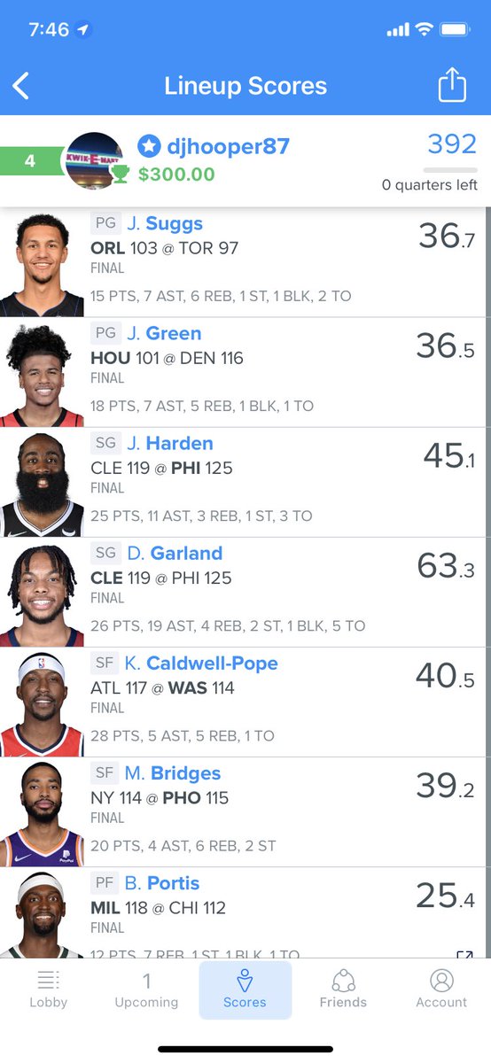 djhooper87's tweet photo. What other providers were on M Robison and KCP????? Huh Iβll wait, I deserve a follow for this win alone!!! LFG MORE TO COME #NBA #DFS #freelines #WINNER https://t.co/B4HCjnJEkN